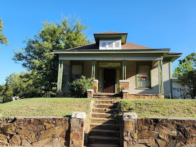 bungalow-style home featuring covered porch