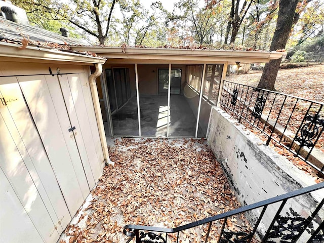 exterior space with a sunroom