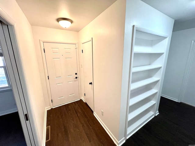 hall featuring dark hardwood / wood-style flooring