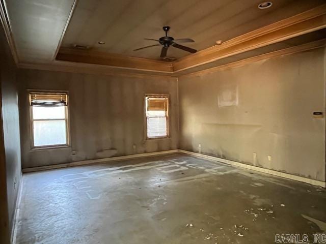 empty room with plenty of natural light and ceiling fan