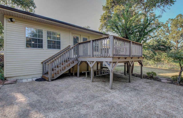 exterior space with a patio area and a deck