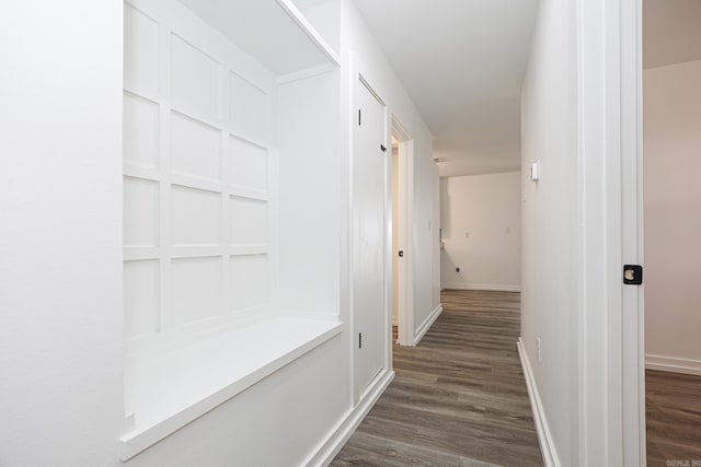 hall featuring dark hardwood / wood-style floors