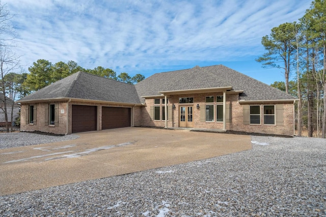 view of front of home with a garage