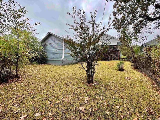 view of yard with a deck