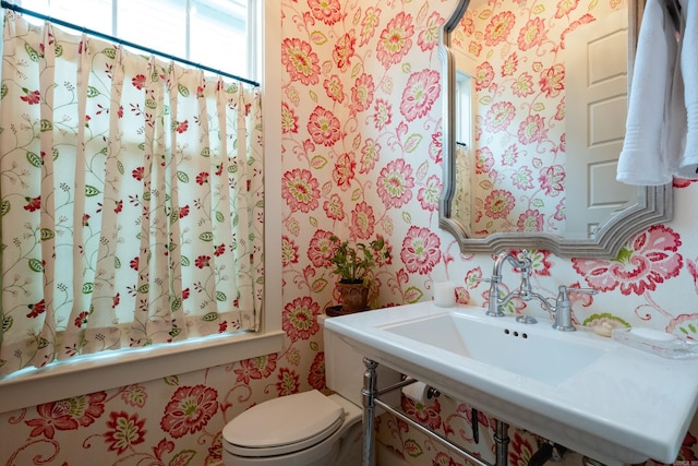 bathroom featuring toilet and sink