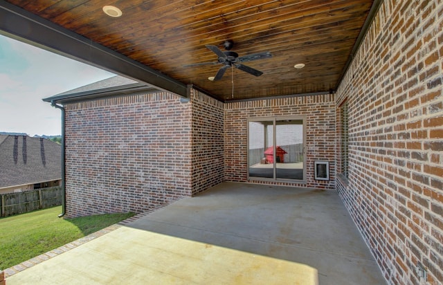 view of patio / terrace with ceiling fan