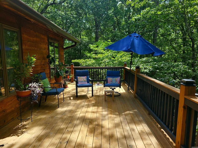 view of wooden deck