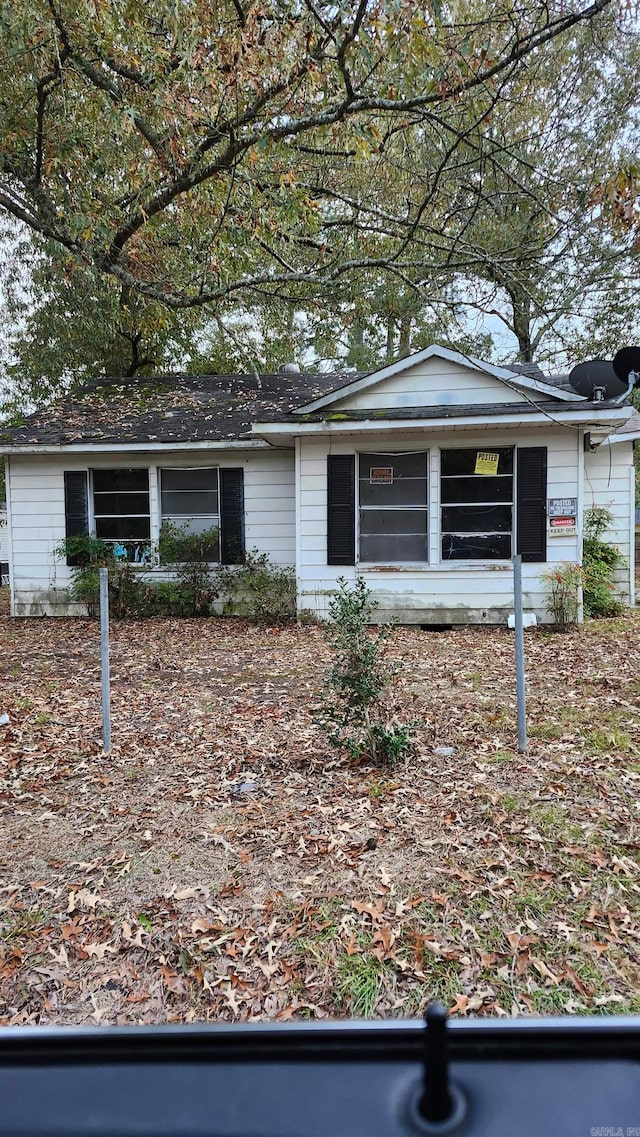 view of single story home