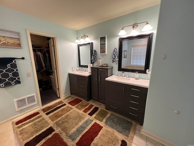 bathroom featuring vanity and tile patterned floors