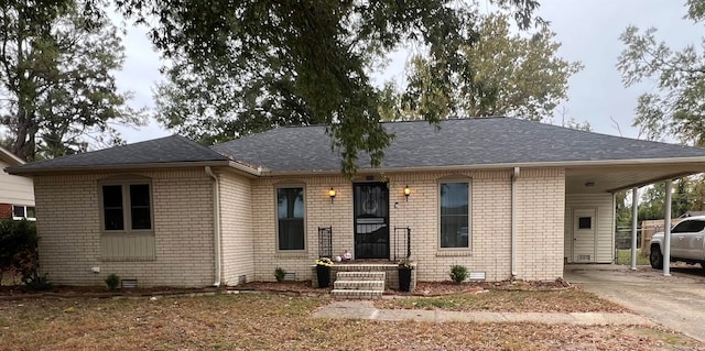 view of front of house featuring a carport