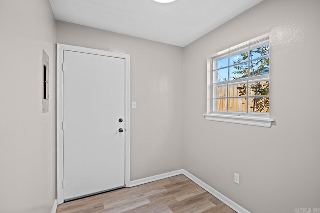 entryway featuring light hardwood / wood-style flooring