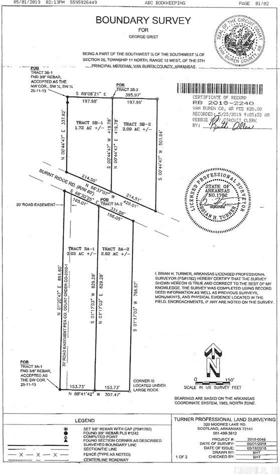 2.09ACRES Burnt Ridge Rd, Shirley AR, 72153 land for sale