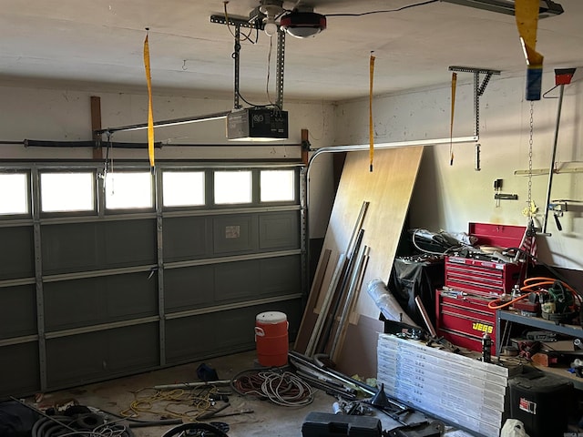 garage featuring a garage door opener