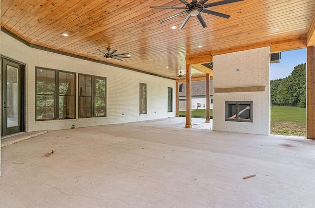 view of patio / terrace with ceiling fan