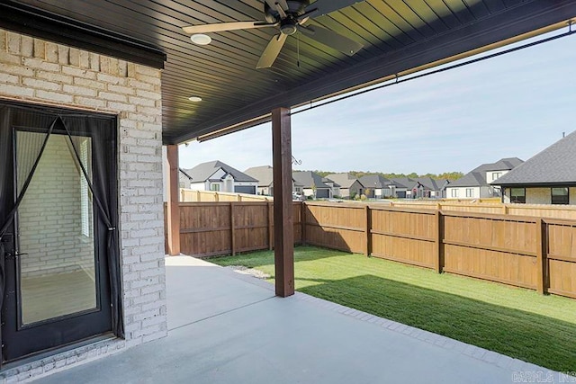 view of patio / terrace featuring ceiling fan