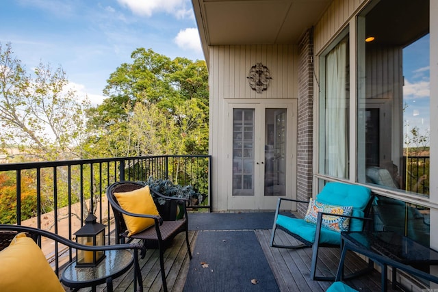 balcony with french doors