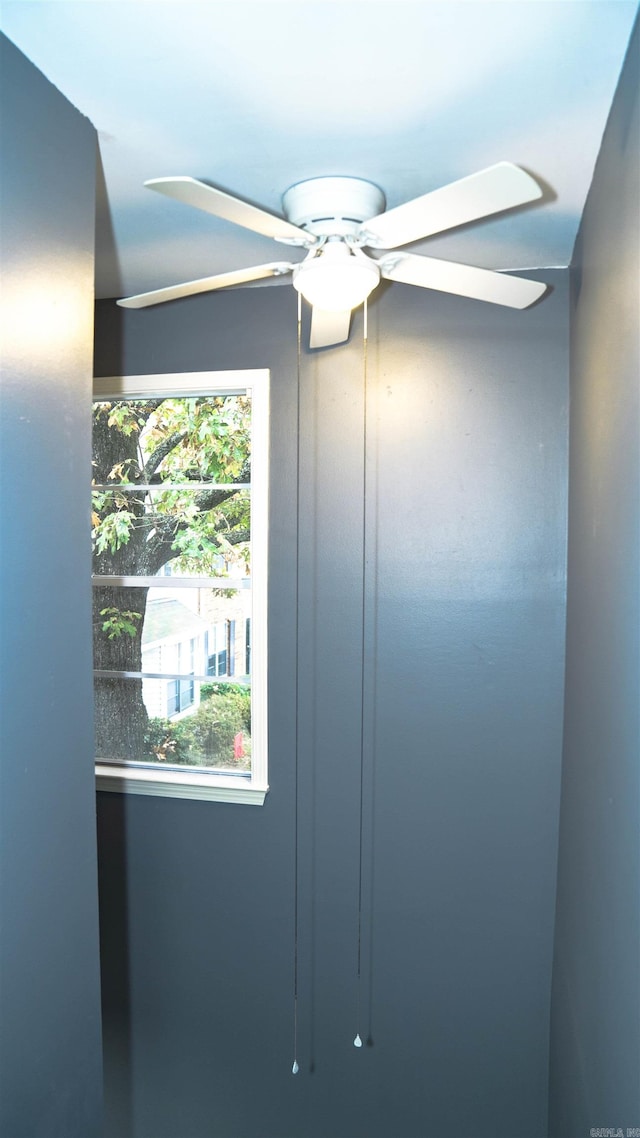 interior details with ceiling fan