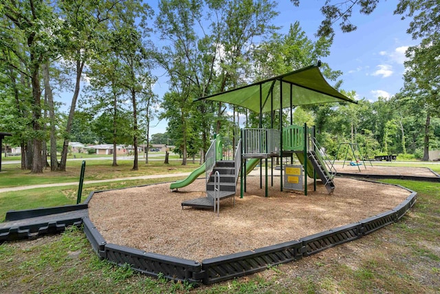 view of playground featuring a lawn