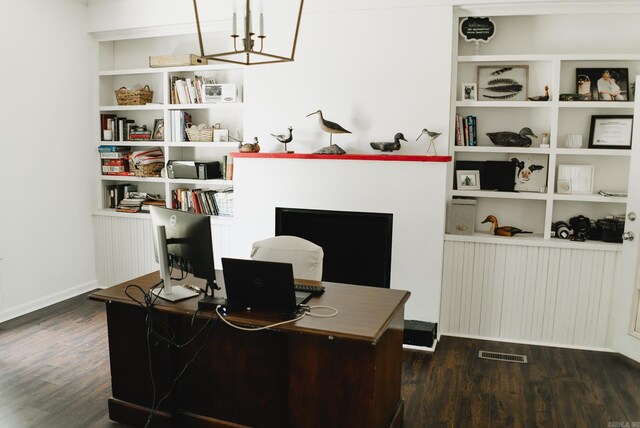 office featuring dark hardwood / wood-style flooring