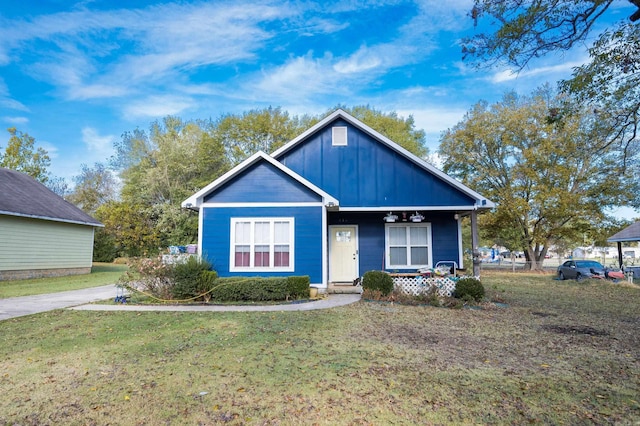 bungalow with a front yard