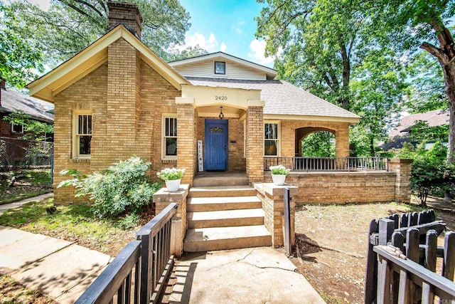 view of front of property with covered porch