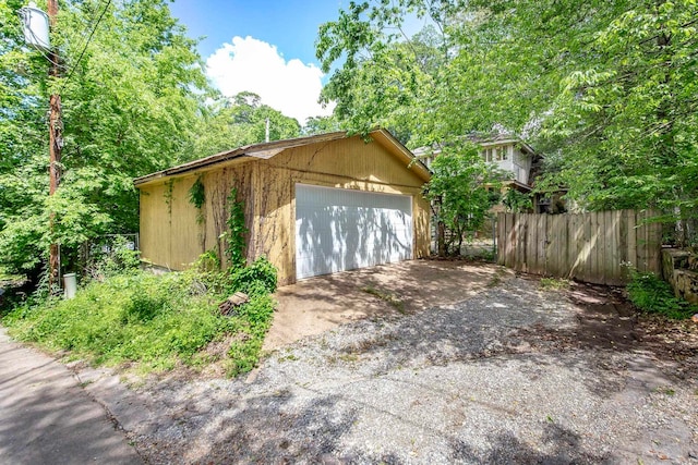 view of garage