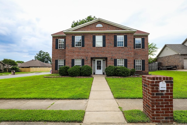 colonial house with a front yard