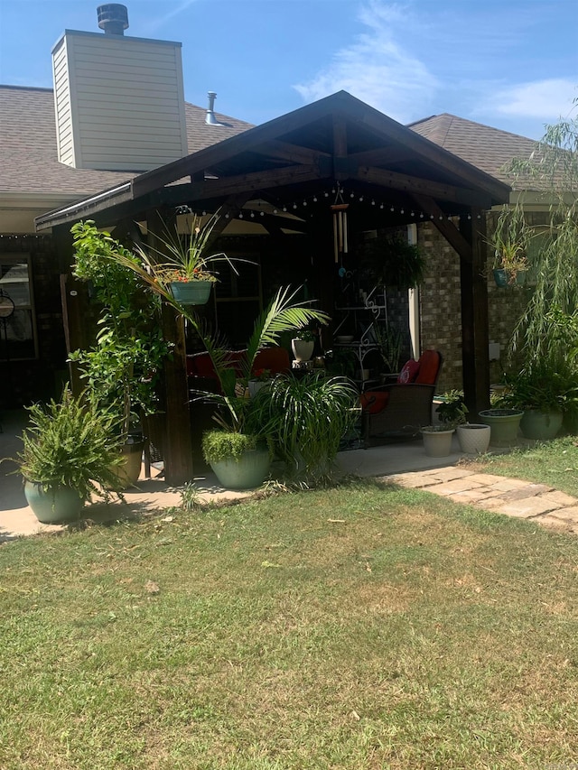 view of yard featuring a gazebo