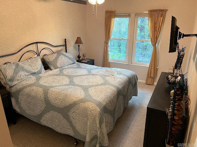 bedroom with carpet