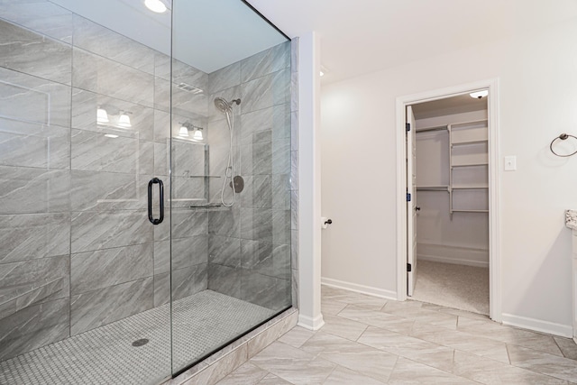 bathroom featuring walk in shower