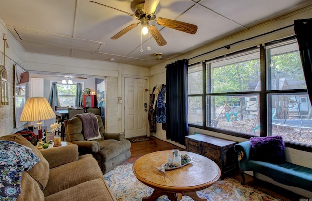 living room featuring wood-type flooring