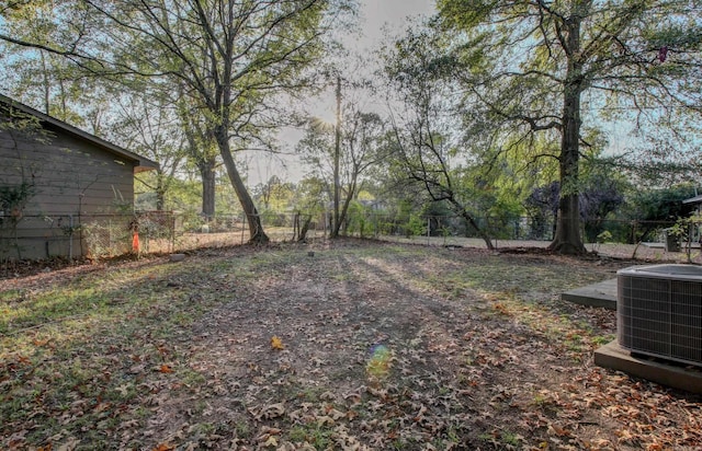 view of yard featuring central AC