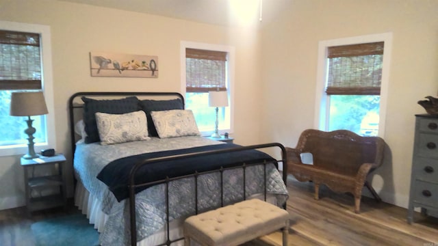 bedroom featuring wood-type flooring