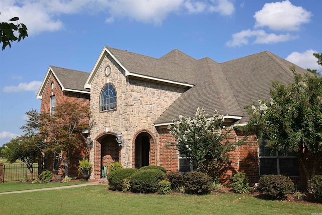 view of front of house featuring a front lawn