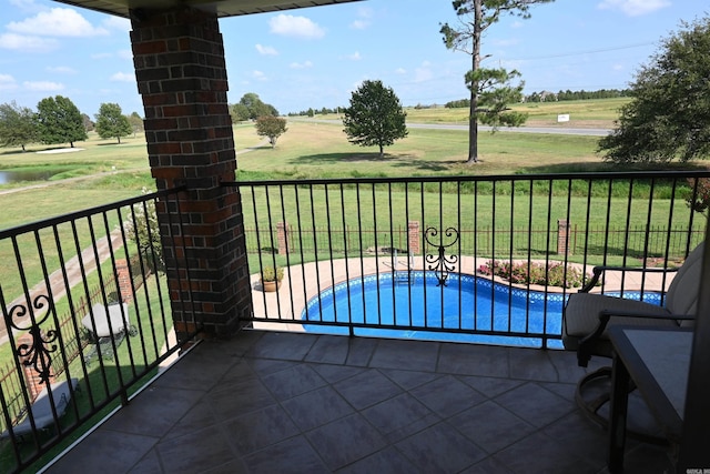 balcony with a patio