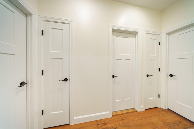 interior space featuring light wood-type flooring