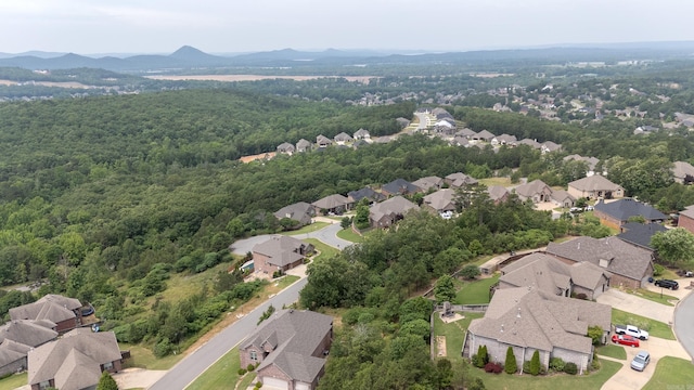 birds eye view of property featuring a mountain view