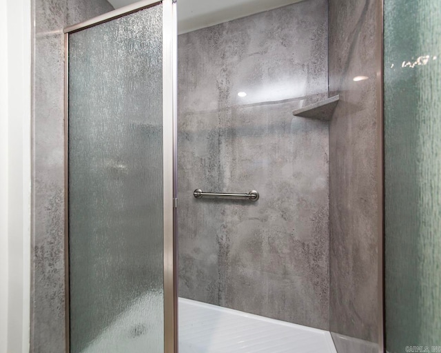 bathroom featuring walk in shower