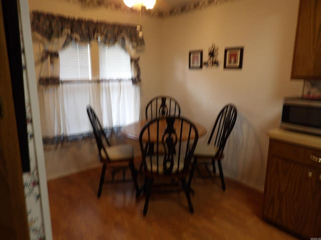 dining area featuring wood-type flooring