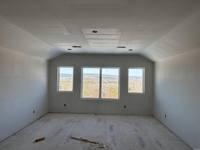 bonus room with vaulted ceiling