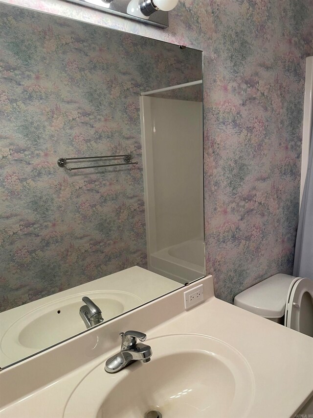 bathroom with sink and toilet