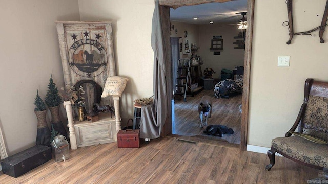 hallway featuring hardwood / wood-style floors