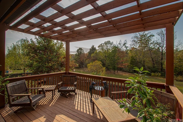 deck with a pergola