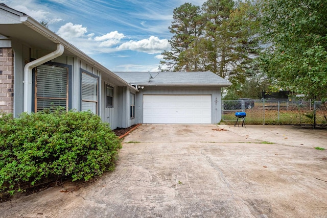 view of home's exterior with a garage