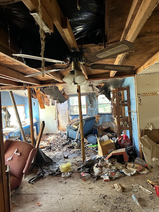 miscellaneous room featuring ceiling fan