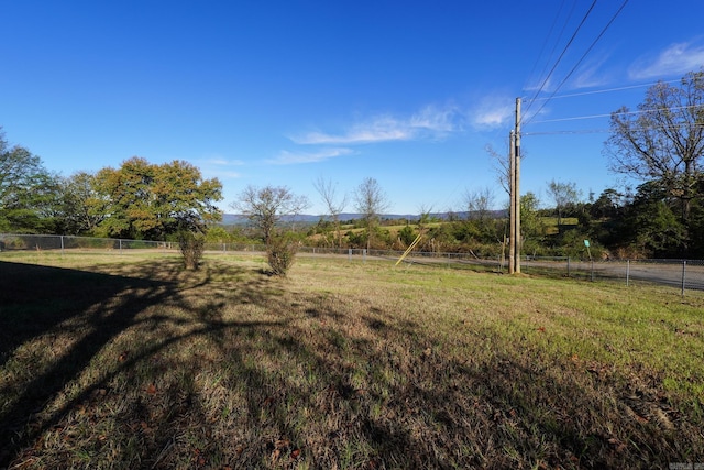 view of yard with a rural view