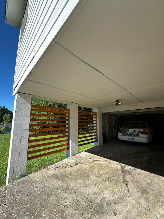 view of garage