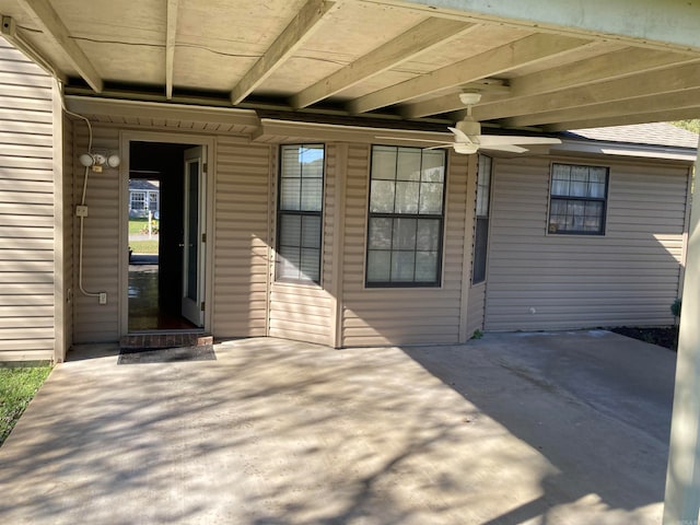 view of patio / terrace with ceiling fan