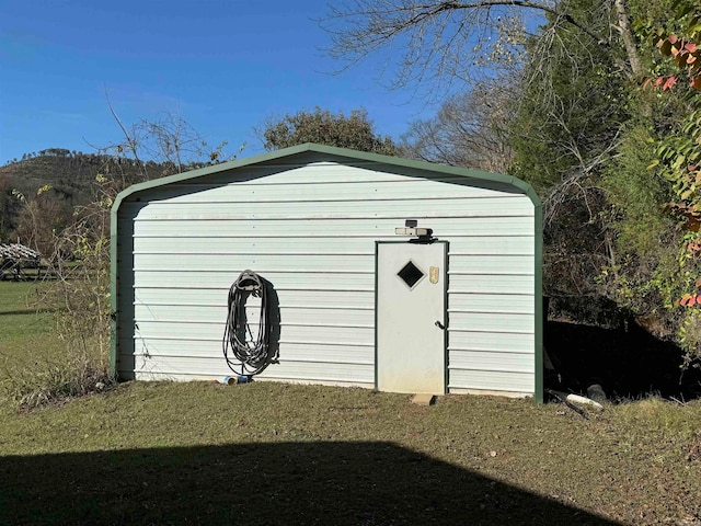 view of shed