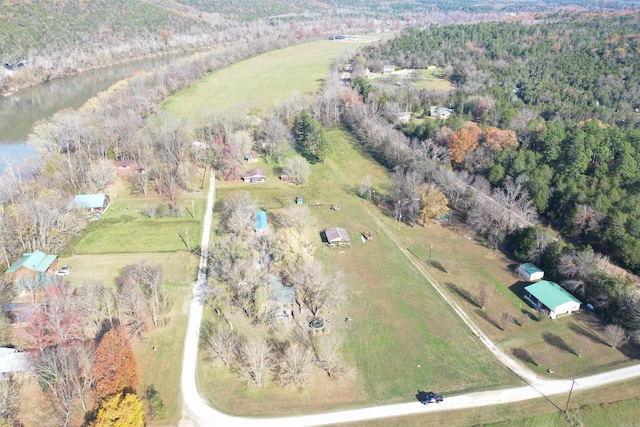 aerial view with a rural view